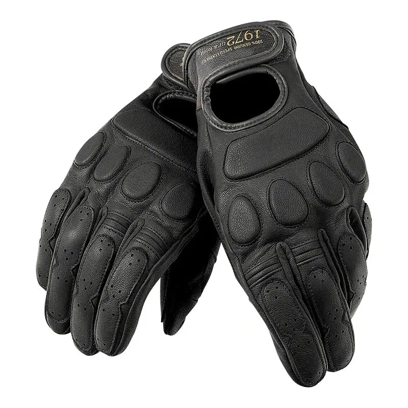 Vintage 1972 Cowhide Motorcycle Gloves - Touchscreen & Protective