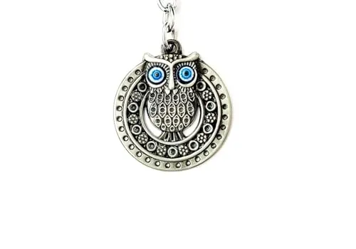 VSASA FENGSHUI OWL EVIL EYE Key Chain FOR CAR/DOOR FOR POSITIVE VIBES