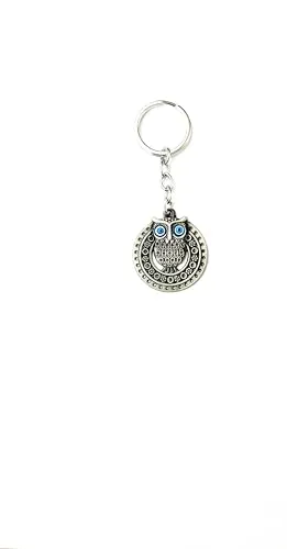 VSASA FENGSHUI OWL EVIL EYE Key Chain FOR CAR/DOOR FOR POSITIVE VIBES