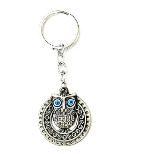 VSASA FENGSHUI OWL EVIL EYE Key Chain FOR CAR/DOOR FOR POSITIVE VIBES