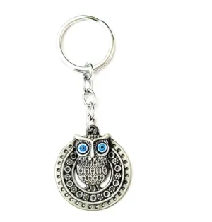VSASA FENGSHUI OWL EVIL EYE Key Chain FOR CAR/DOOR FOR POSITIVE VIBES